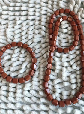 韩国麦饭石大小六角珠手链项链套装高光托尔玛琳负离子石项链珠珠