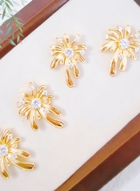 爆款铜烟花吊坠非遗螺钿仿烧蓝手工diy素胚底胚气质配饰配件