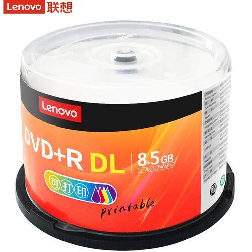 联想DVD+R DL 8速 8.5G 8X 大容量D9/DL单面可打印空白光盘 - 图1