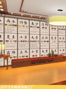 24节气药膳养生文化大尺装饰壁画