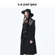 Napajia mid-length woolen coat black French