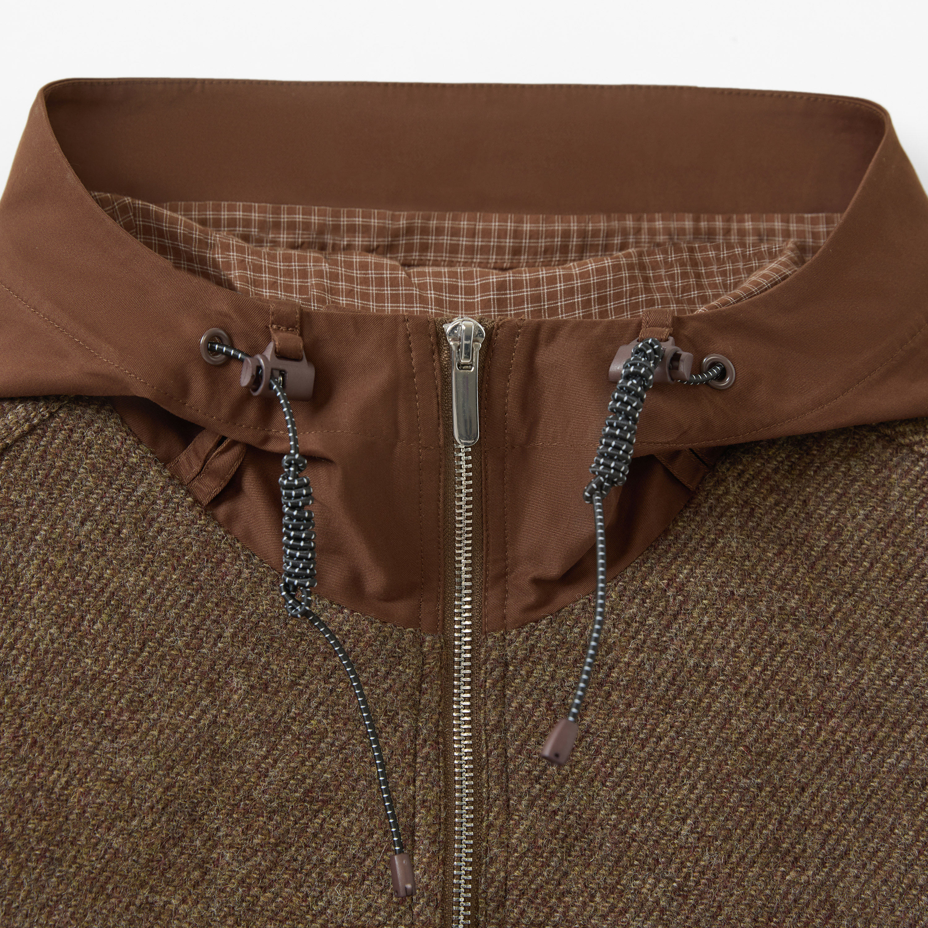 【羊毛】播复古运动感连帽短外套女秋冬棕色上衣DDS4WD5135,淘宝优惠券,粉丝福利购,淘宝优惠卷