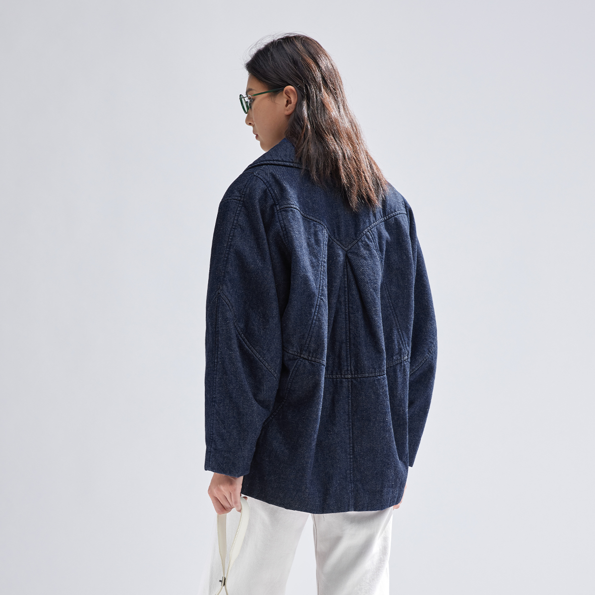 播 bo 商场同款牛仔蓝西装领棉服女商场同款短款棉衣BDR1PD2115 - 图1