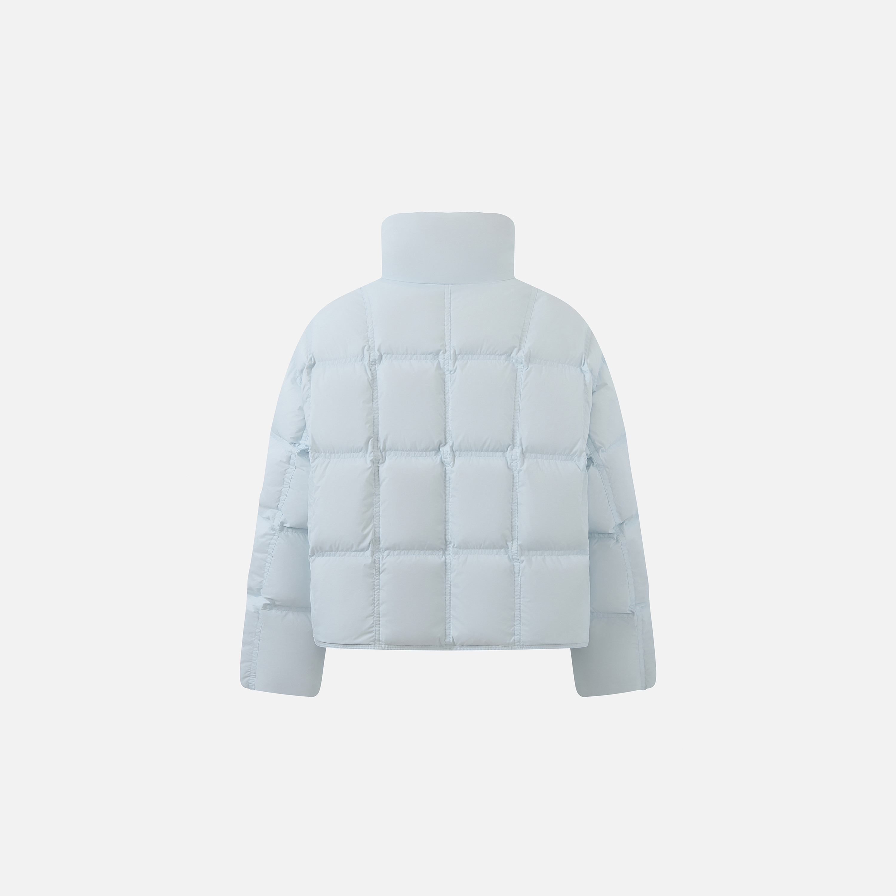 【90白鸭绒】播26冬新品短款立领方格羽绒服保暖面包服DDT4RD2073 暖包实拍商品图
