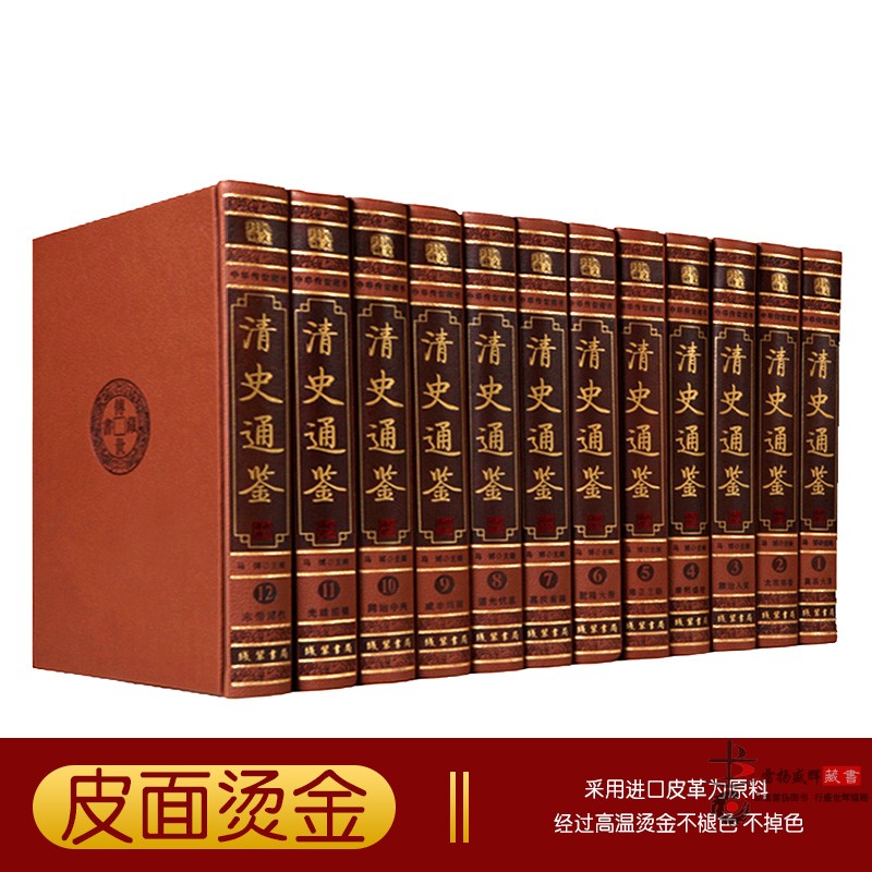 清史通鉴全12册皮面精装清朝历史书籍清史稿大清王朝史大清十二帝清朝全史中国历史书籍全新正版_虎窝淘