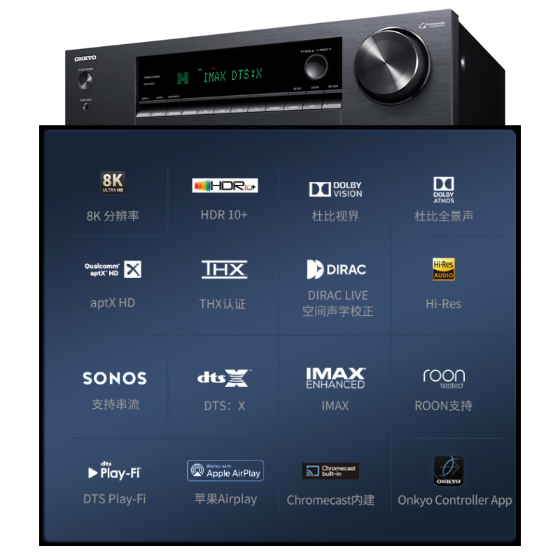 Onkyo/安桥 TX-NR7100蓝牙9.2声道8K家庭影院大功率THX功放机家用 - 图1