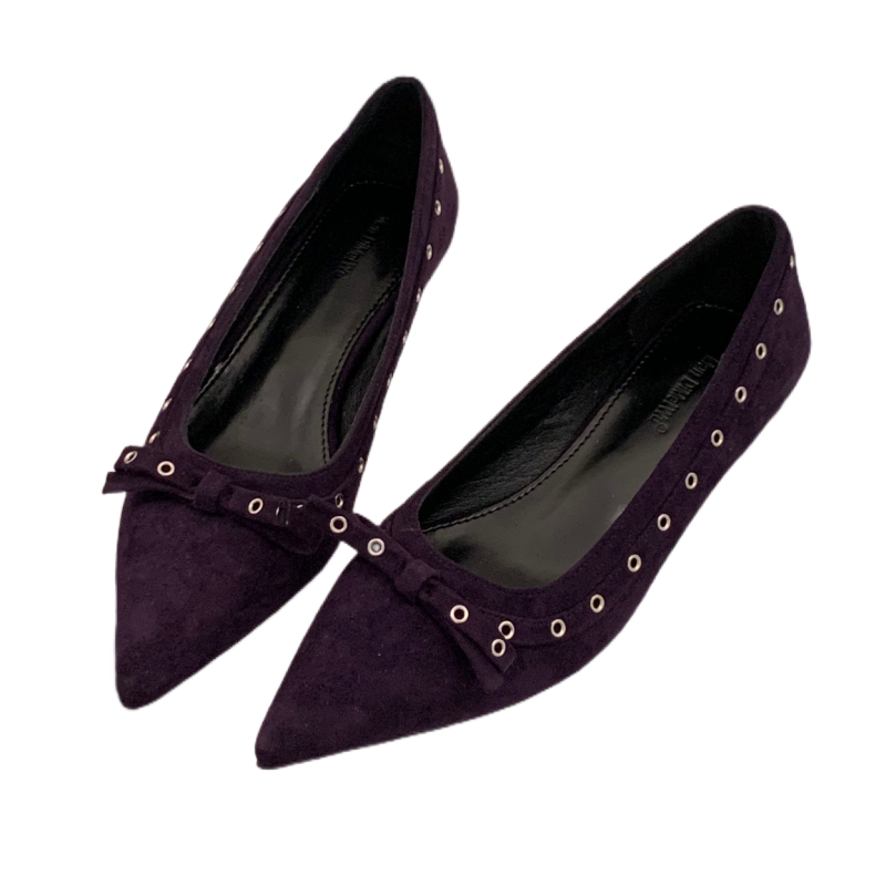 2026早春夏季新款高级平跟通勤粗跟高跟鞋浅口低跟尖头绒面女单鞋,淘宝优惠券,粉丝福利购,淘宝优惠卷