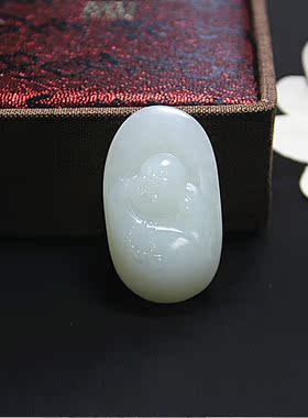 天然和田玉男女款保平安项链坠
