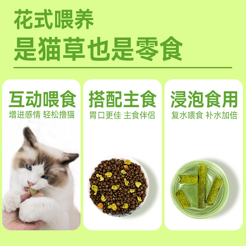 猫草棒磨牙棒猫咪零食毛球片排毛即食鱼油猫草冻干猫零食猫草粒,淘宝优惠券,粉丝福利购,淘宝优惠卷