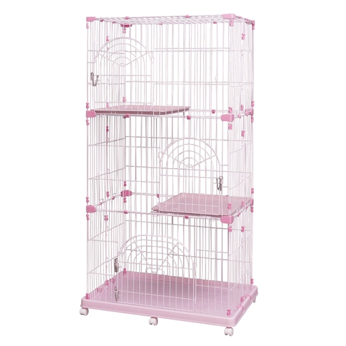 Клетка для кошек, вилла, клетка для кошек, домашняя домашняя клетка для кошек с туалетом и туалетным лотком, трехслойная съемная клетка для кошек