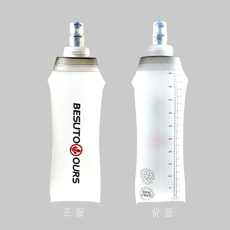 BESUTO跑步骑行运动挤压式硅胶软水壶越野跑快吸水壶300ML500ML - 图1