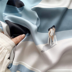 шарф 卡普里岛 超美方巾小丝巾发带绑包包多功能文艺感空调间护颈领巾