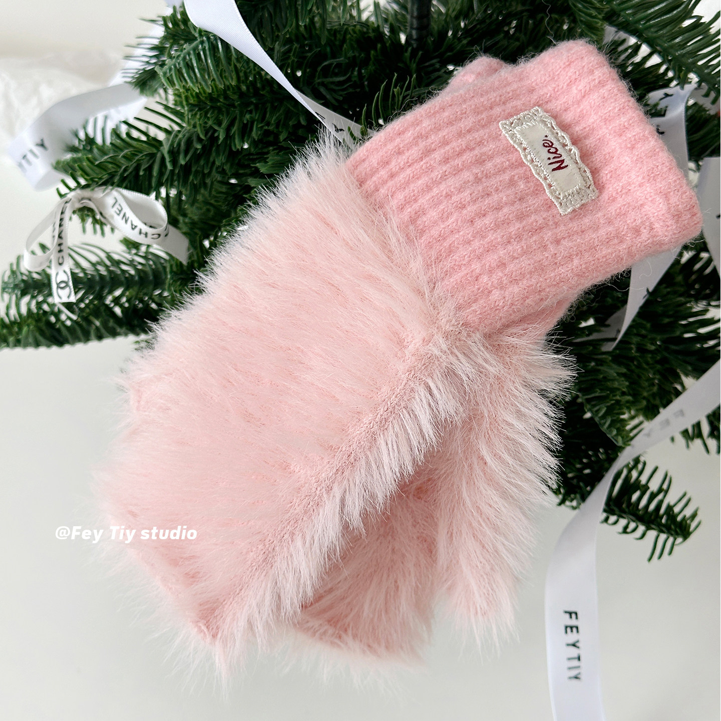 feytiy 保暖单品 百搭半指手套女冬季加绒仿兔毛毛防寒可触屏学生,淘宝优惠券,粉丝福利购,淘宝优惠卷