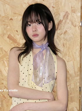 松岛雾奈子纯色清透丝巾系发带