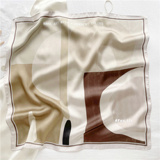 шарф 夏日暗香 文艺感原创方巾小丝巾发带绑包包空调护颈领巾春秋款女