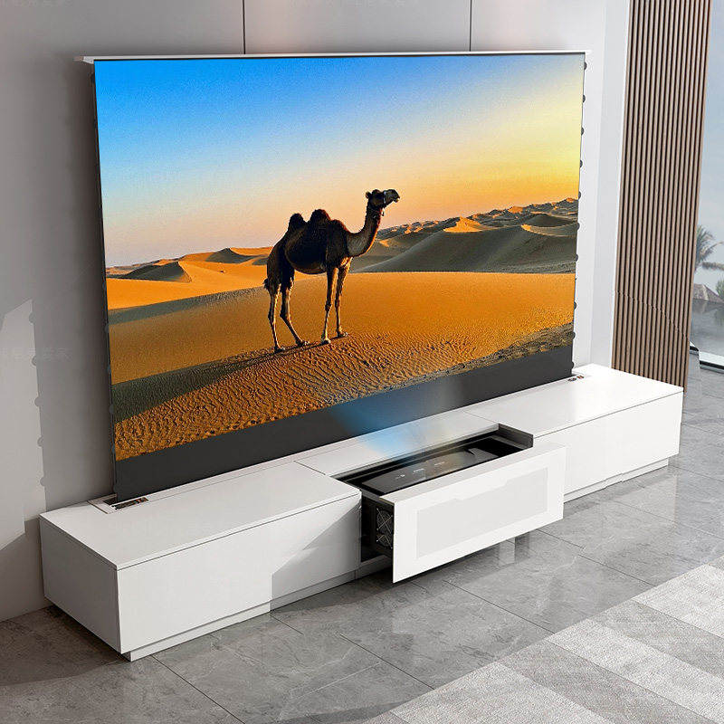Invisible smart theater floor-mounted screen electric telescopic cabinet