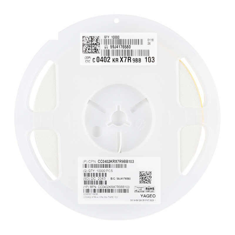 原装 0402贴片电容 10nF(103) ±10% 50V X7R CC0402KRX7R9BB103 - 图0