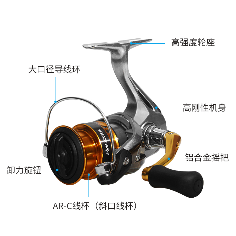 17款SHIMANO/禧玛诺 纺车轮 SEDONA FI 路亚海钓用鱼线轮 金属渔 - 图1