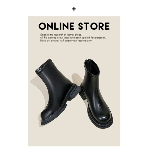 Tide, Martens, демисезонные утепленные коричневые короткие сапоги, ботинки, средней длины