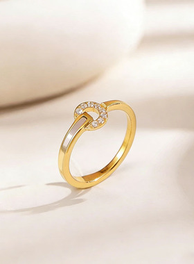 白贝钛钢戒指女小众设计高级感食