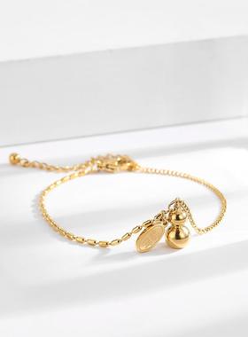 简约葫芦招财牌钛钢手链女百搭