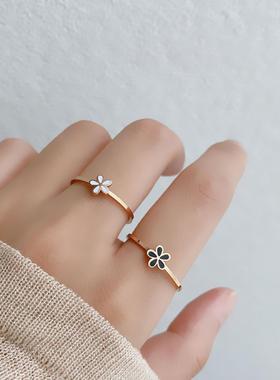 韩版简约钛钢戒指女罗马圈素圈