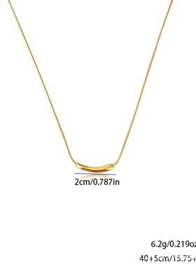 韩版简约冷淡风茄子钛钢项链女