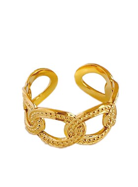 网红钛钢戒指ring女戒女ins潮开