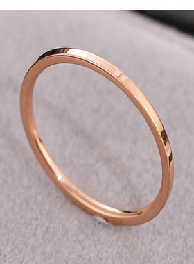 戒指女18k情侣对戒个性潮不锈钢