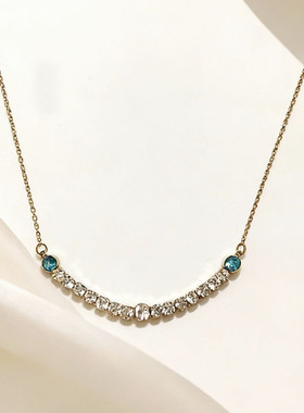 饰精致高级感单排钻钛钢项链女不