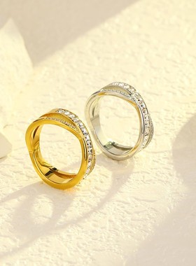 气质高级感锆石小号6号尾戒钛钢