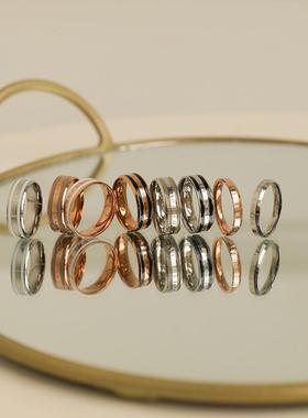 钛钢戒指女日韩简约小众ins