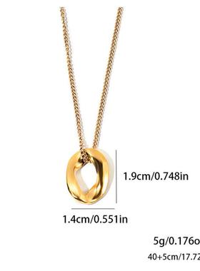 简约几何不掉色钛钢项链女百搭