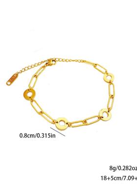 韩版简约环环相扣钛钢手链女小众