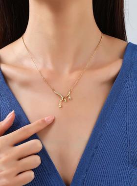 简约百搭铃兰花钛钢项链女小众