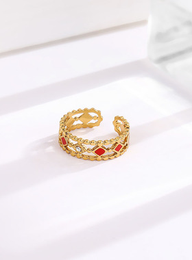 时尚法式开口钛钢戒指女百搭小众