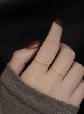 极细小众气质小号4号磨砂钛钢戒