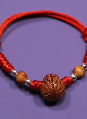 柔软红绳宝宝平安压惊桃核婴儿