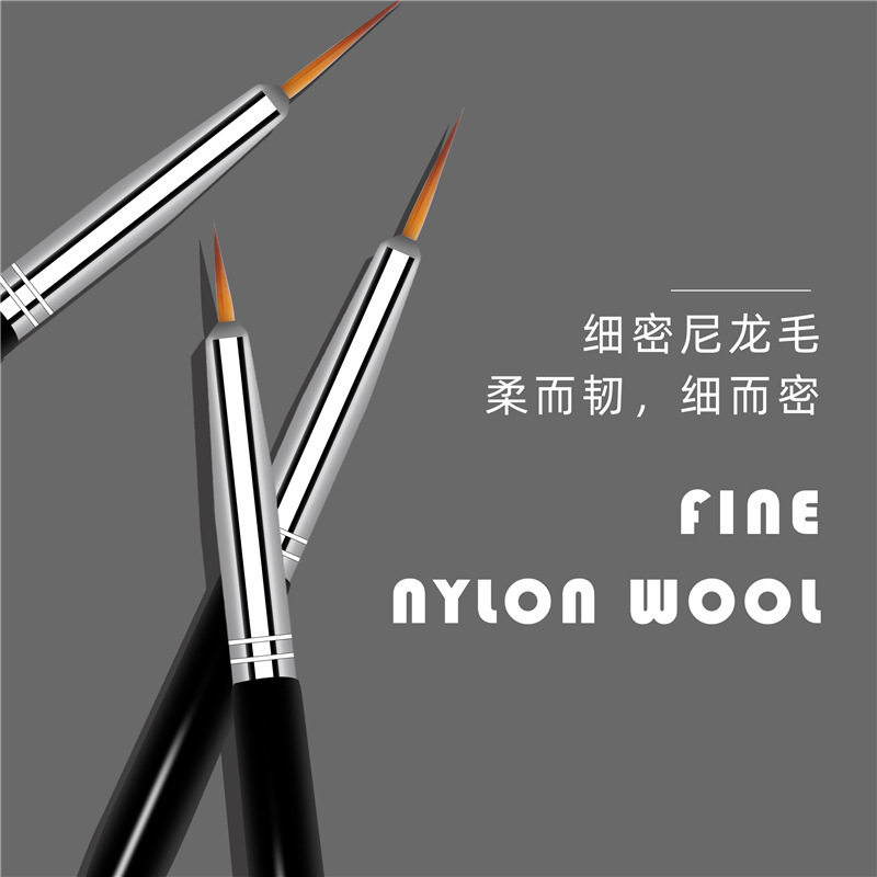 跨境美甲笔套装 黑色小蛮腰10支装光疗彩绘水晶雕花建构美甲笔,淘宝优惠券,粉丝福利购,淘宝优惠卷