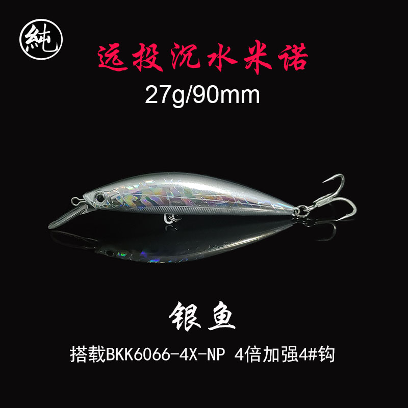 纯一路亚日系速沉70MM15g/27g/37g远投沉水米诺路亚饵海鲈翘嘴鱤-图1