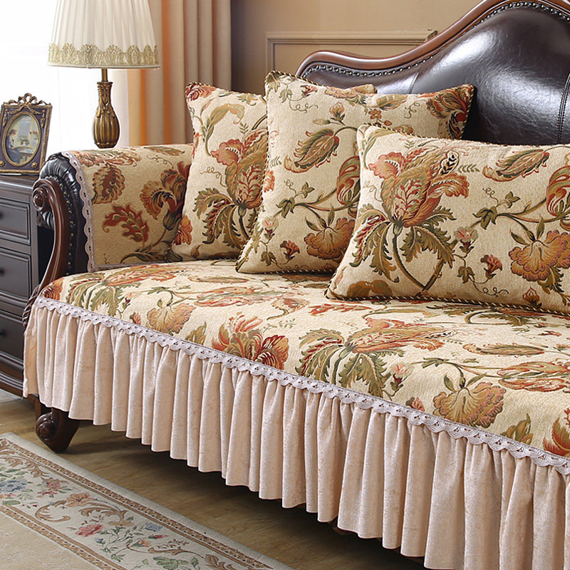 欧式雪尼尔防滑坐垫沙发垫四季通用轻奢高级感美式复古沙发套罩子,淘宝优惠券,粉丝福利购,淘宝优惠卷