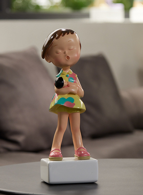 稀奇艺术向京签名限量版玻璃钢雕塑《别担心》可爱桌面艺术品摆件