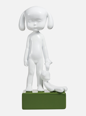 稀奇艺术玻璃留下可爱风小孩雕塑