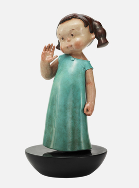 稀奇艺术玻璃钢可爱风人物摆件