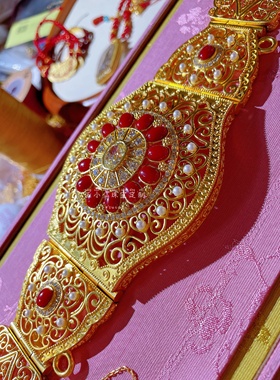 999足金 传承古法金 复古宫廷风 钻石 珍珠 宝石镶嵌 黄金腰带