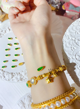 王小仙女古法金天然翡翠串珠