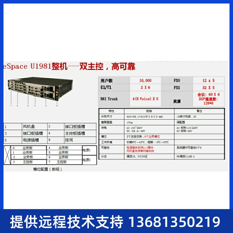 【华为正品】 espace u1981 主机 程控电话交换机 统一通信应用 - 图1