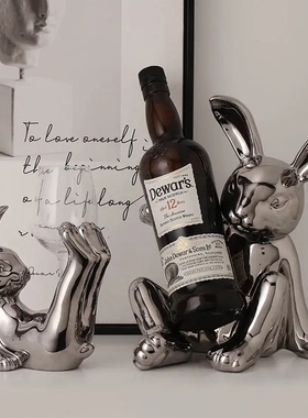 景德镇电镀陶瓷红酒架酒柜装饰品