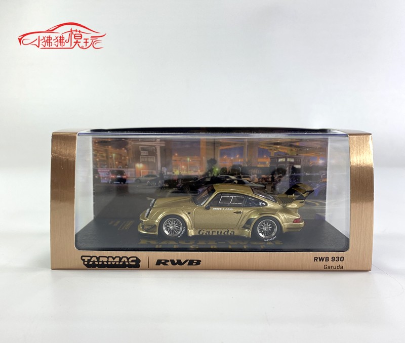 TW现货Tarmac Works粉色1:43保时捷911宽体RWB 930合金汽车模型-图1