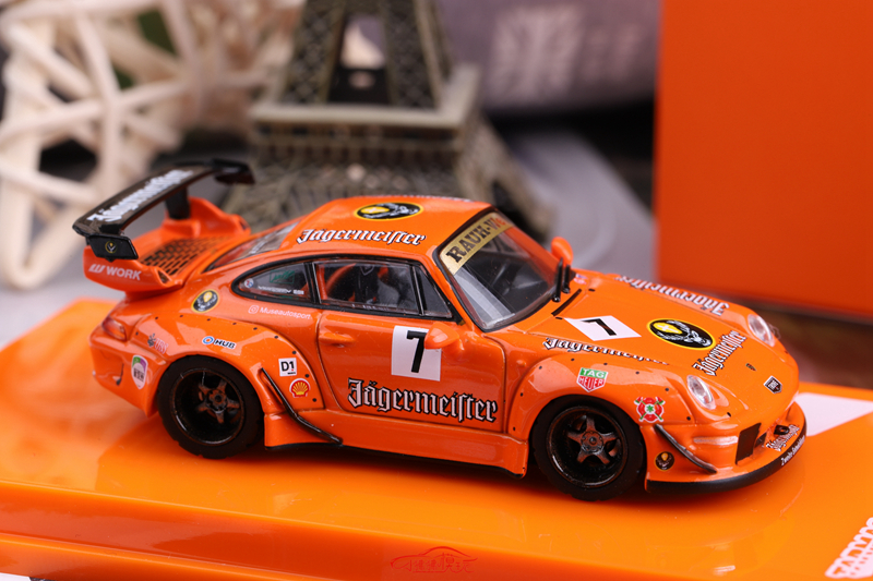 TW现货Tarmac Works1:64保时捷911改装宽体993 RWB鹿头7#汽车模型-图1